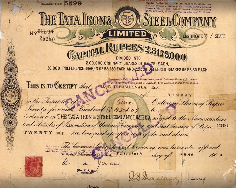 First Share of Tata Steel